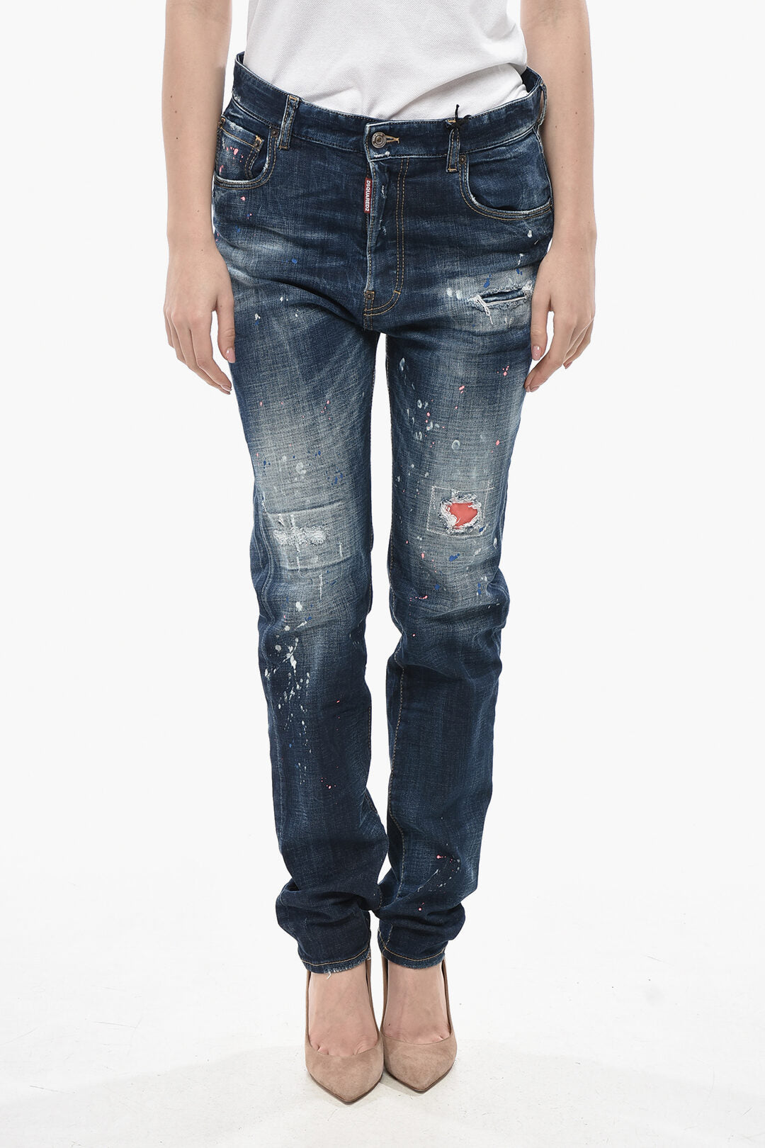 Dsquared2 2405~Jeans Regular Fit Paint Effect 17cm