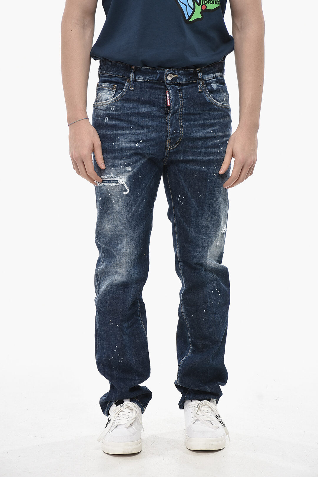 Dsquared2 2405~Jeans 642 Vintage Effect with Paint Details 18cm