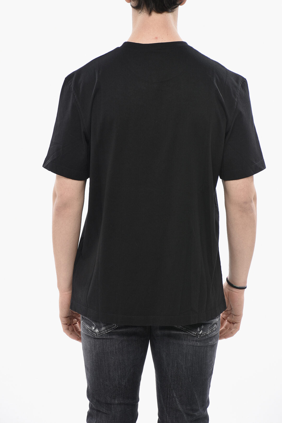 Dsquared2 3500~Crew Neck T-Shirt REGULAR FIT Solid-Color with Contrast Details, view 2