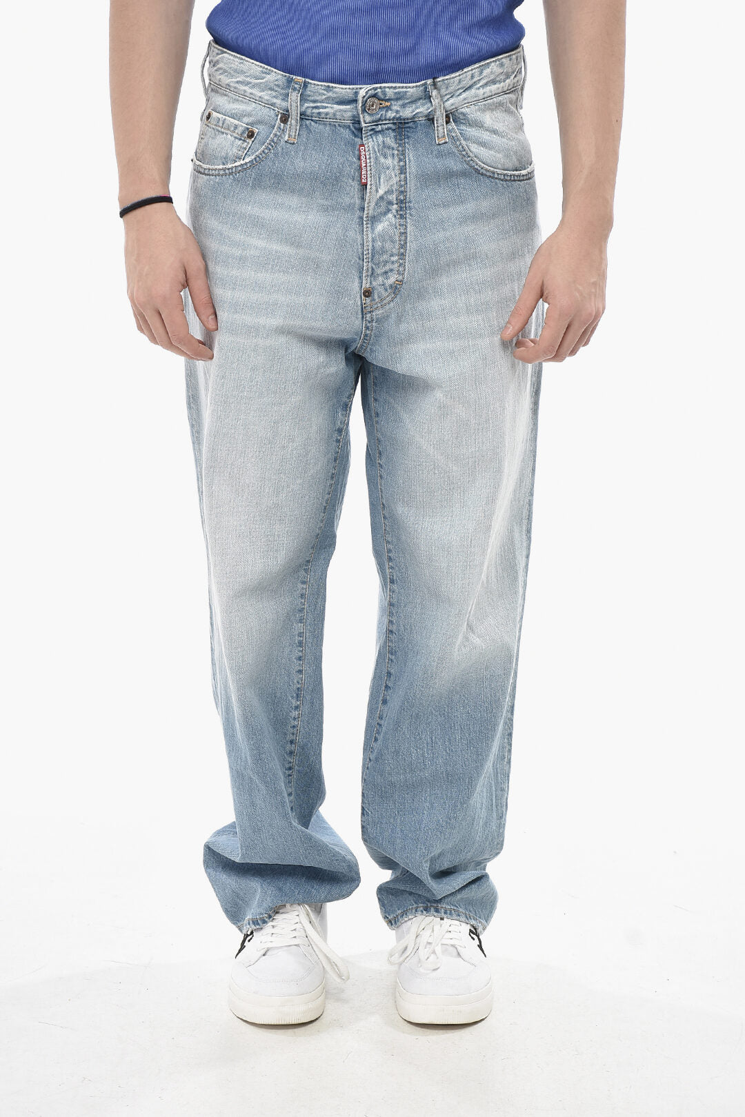 Dsquared2 2750~Jeans Straight Leg LOOSE with Silver Buttons 22cm