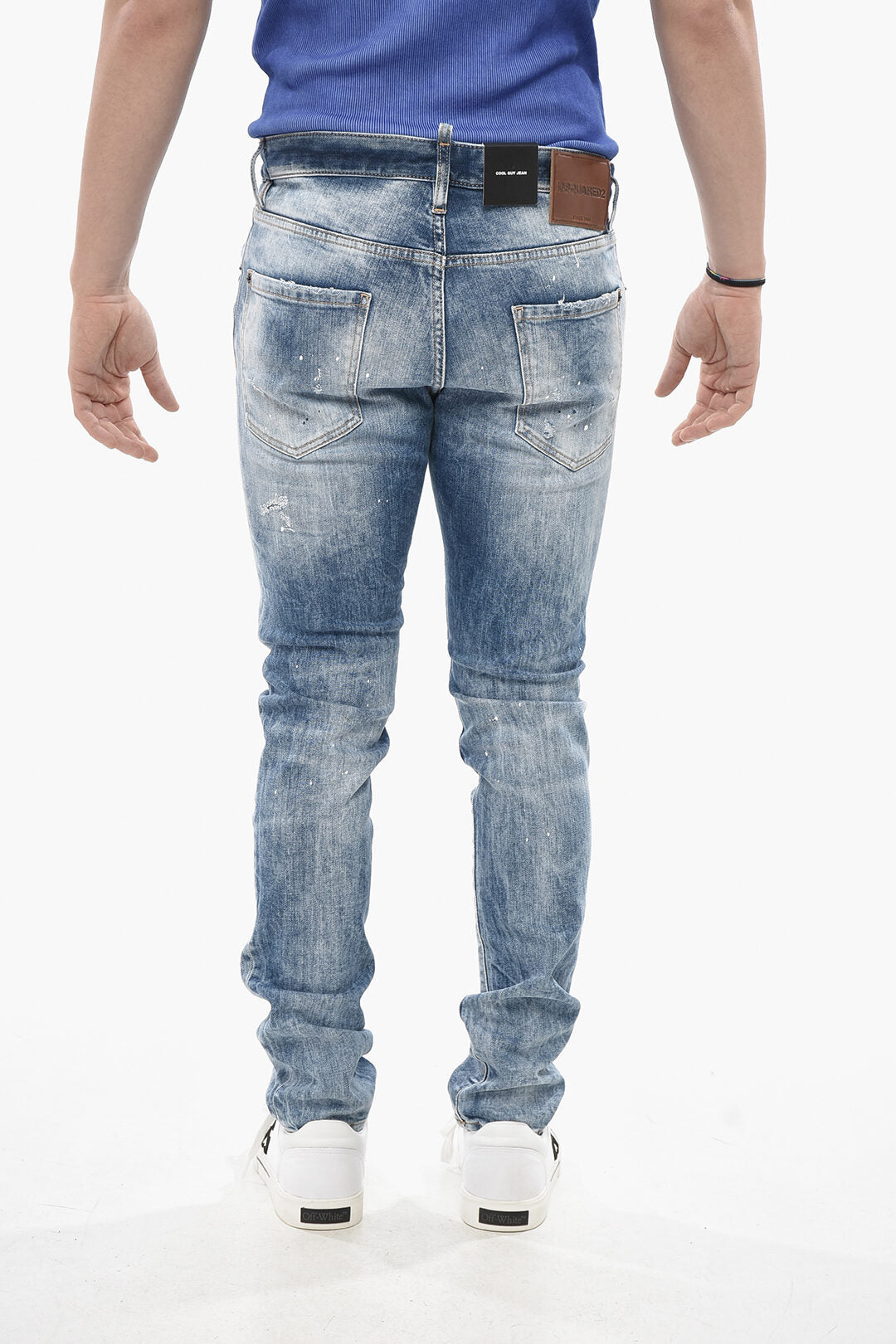 Dsquared2 2750~Cool Guy Fit Denim Jeans Light Wash with Rips 16cm, view 2