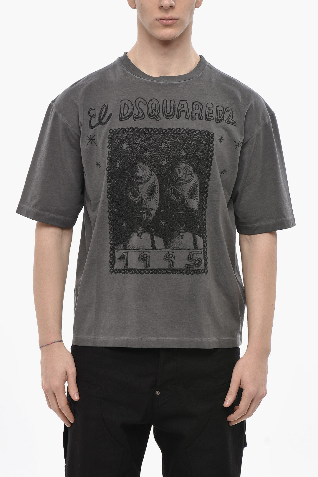 Dsquared2 2470~Crewneck Loose-Fit T-Shirt with Graphic Print