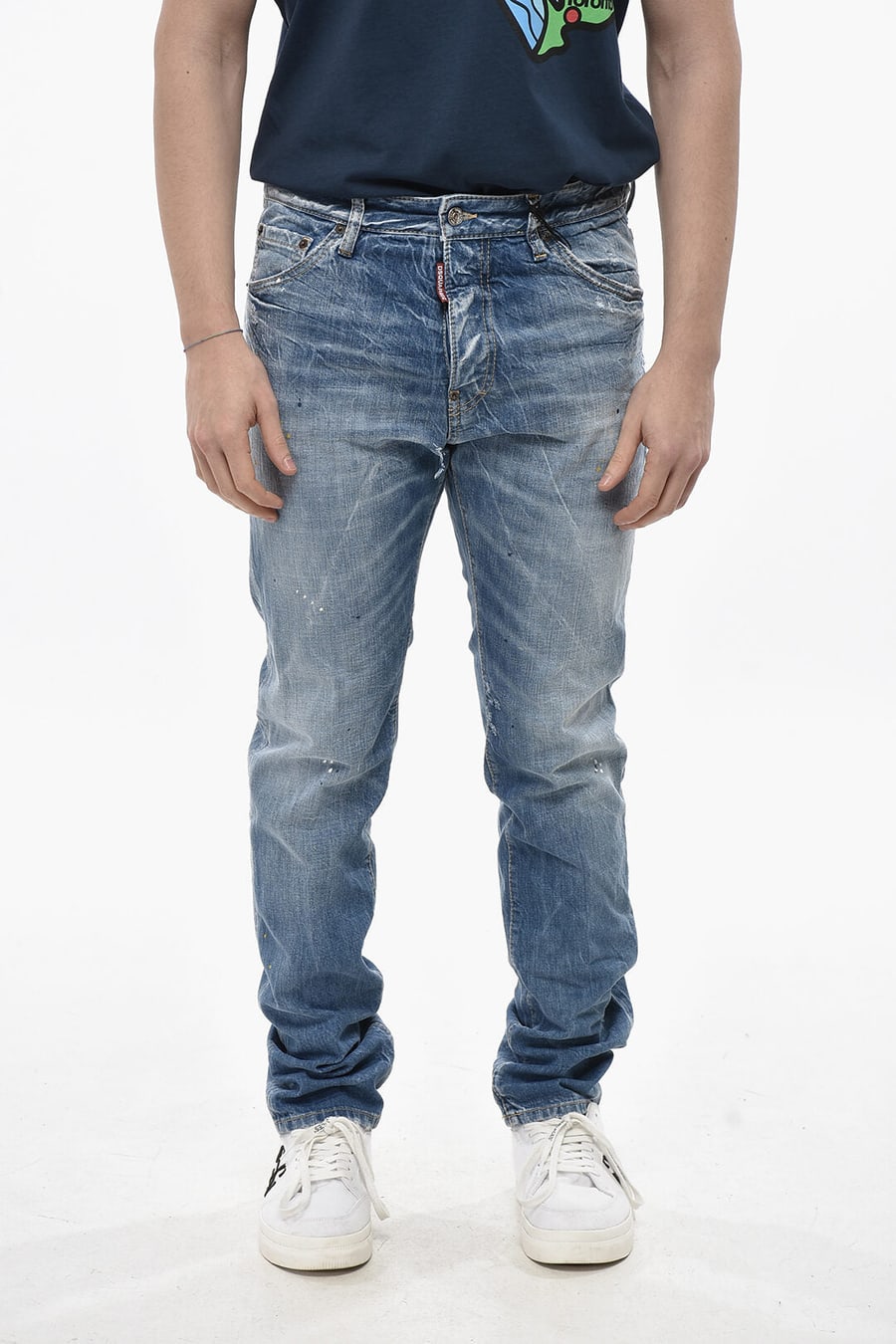 Dsquared2 2405~Straight-Leg Jeans COOL GUY with Raffia Patch 16cm