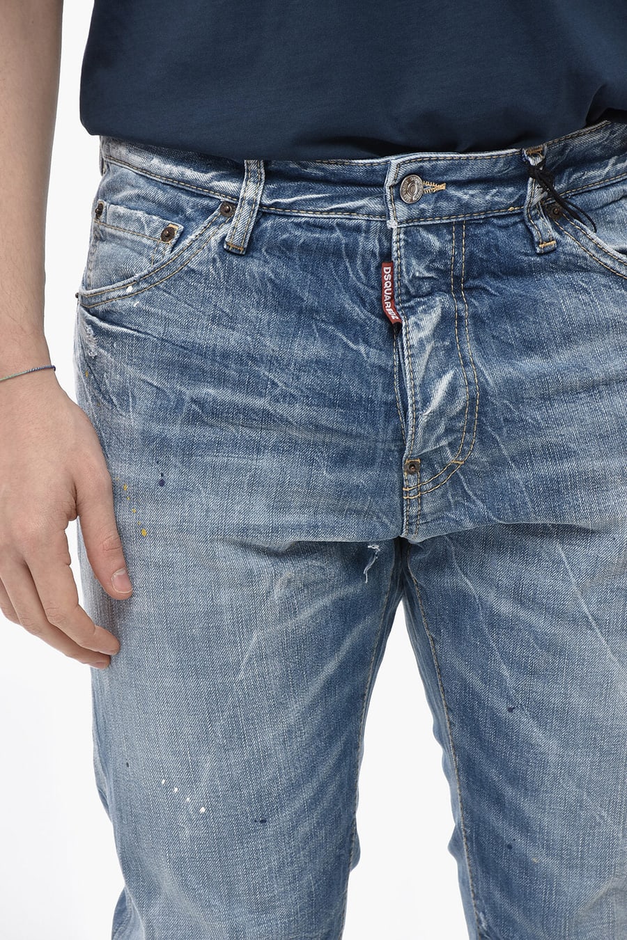 Dsquared2 2405~Straight-Leg Jeans COOL GUY with Raffia Patch 16cm, view 3
