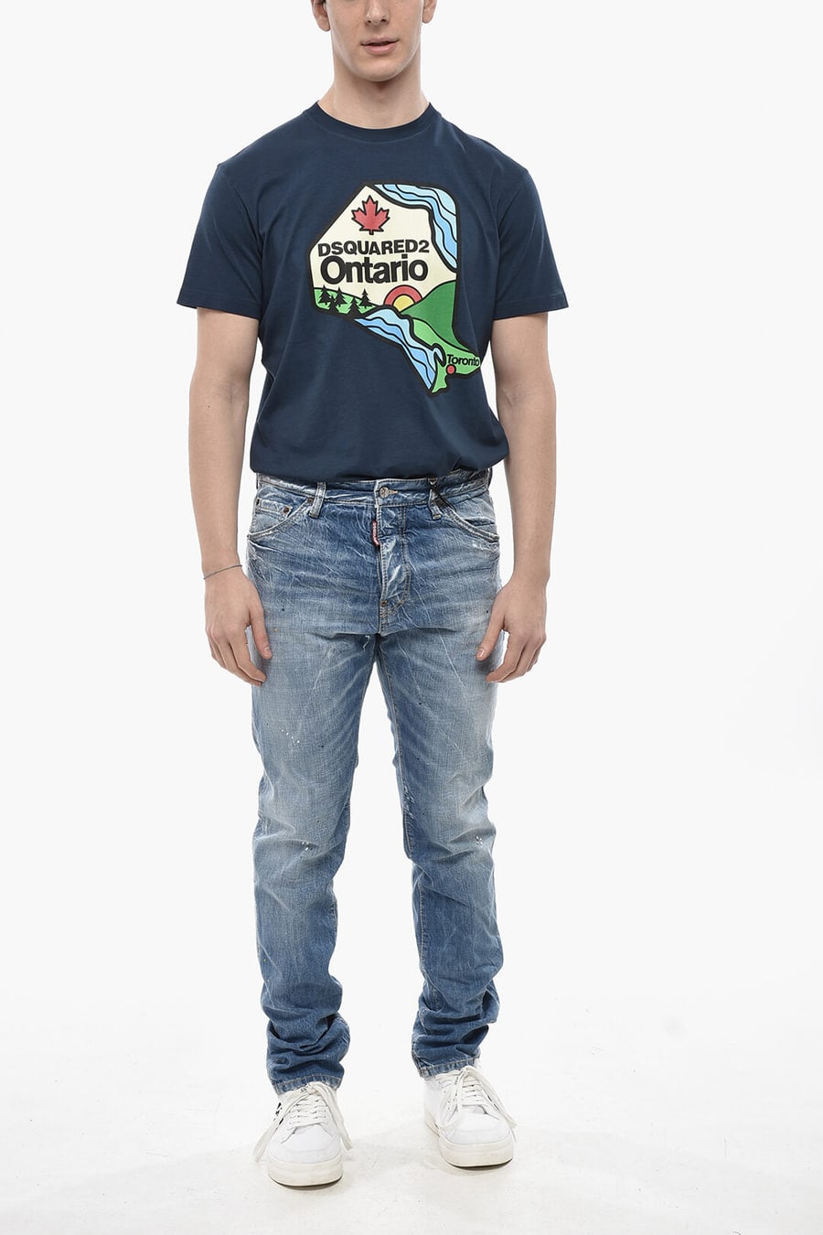 Dsquared2 2405~Straight-Leg Jeans COOL GUY with Raffia Patch 16cm, view 4