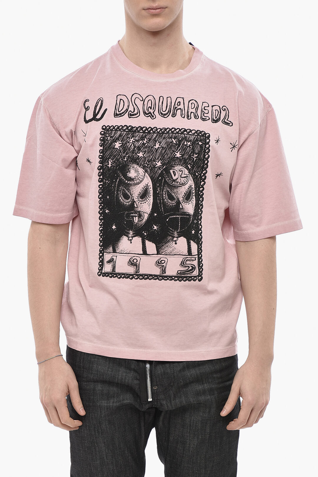 Dsquared2 3050~Crewneck Loose-Fit T-Shirt with Graphic Print