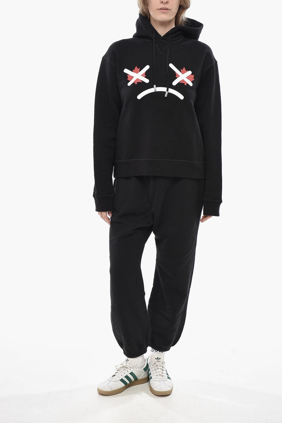 Dsquared2 3500~Hoodie COOL FIT Cotton Fleece with Front Print, view 2