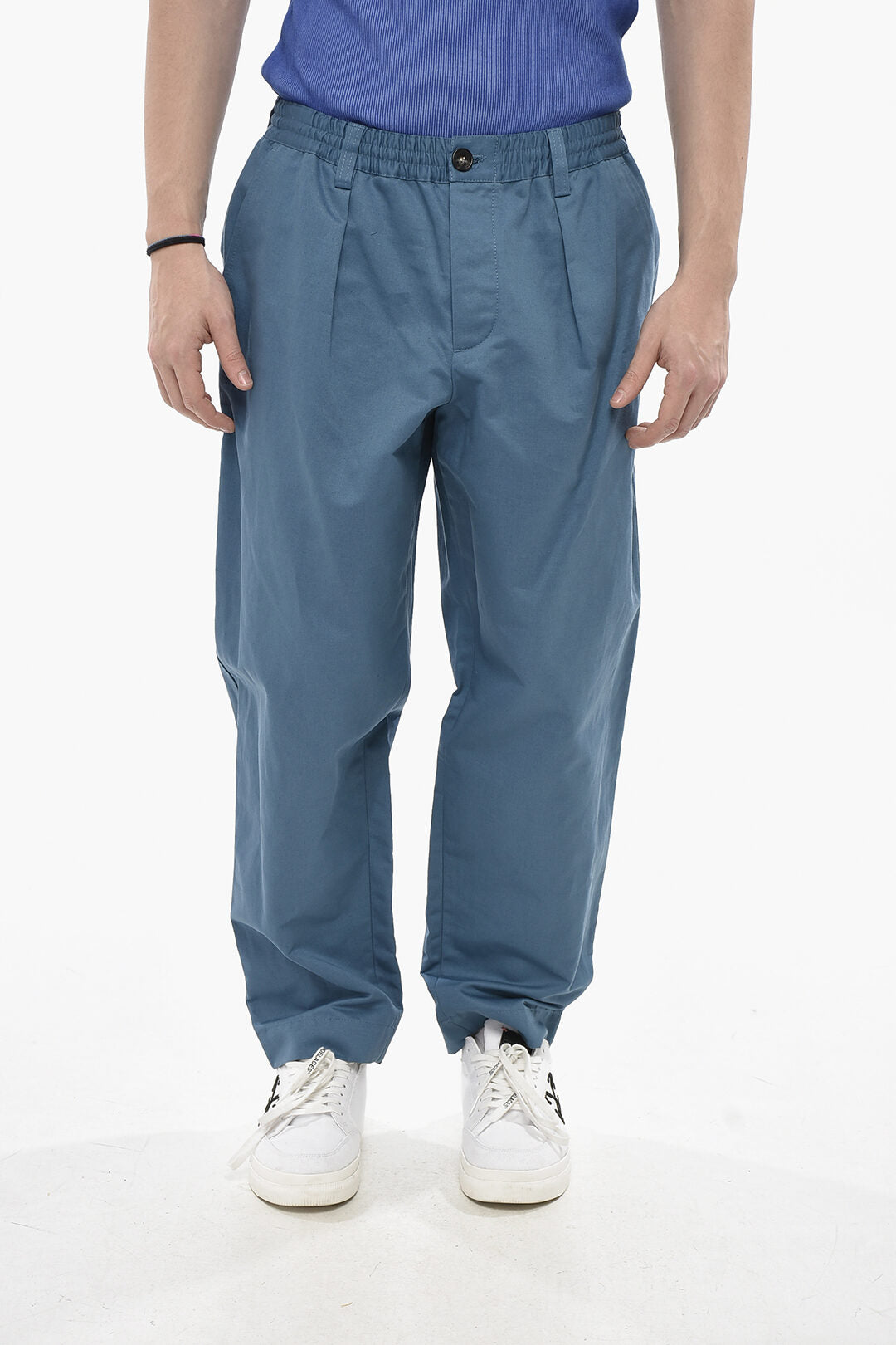 Marni 2750~Cotton-Blend Chino Trousers with Elastic Waist