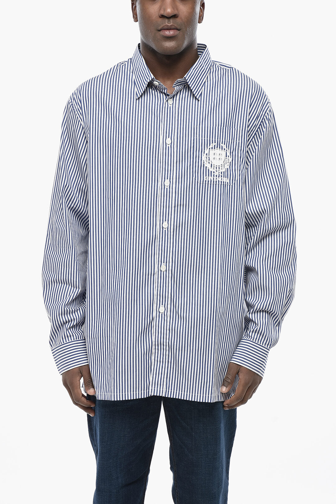 Givenchy 2405~Poplin Shirt COLLEGE with Awning Pattern
