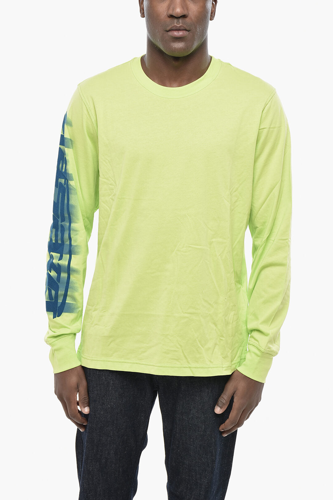 Diesel 2850~Cotton Long-Sleeve Crewneck T-Shirt T-JUST-LS-SLITS