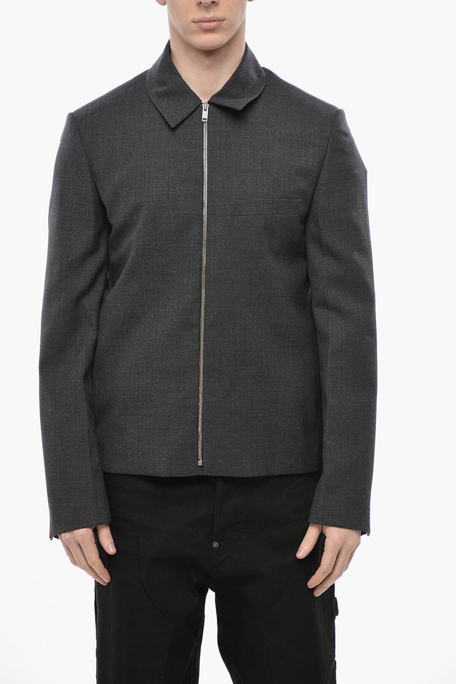 Givenchy 2470~Wool Full-Zip Overshirt with Chest Pocket