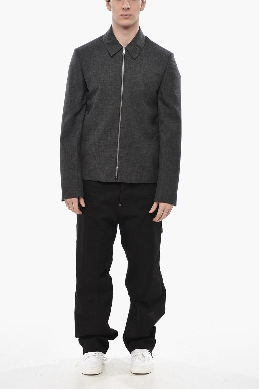Givenchy 2470~Wool Full-Zip Overshirt with Chest Pocket, view 4