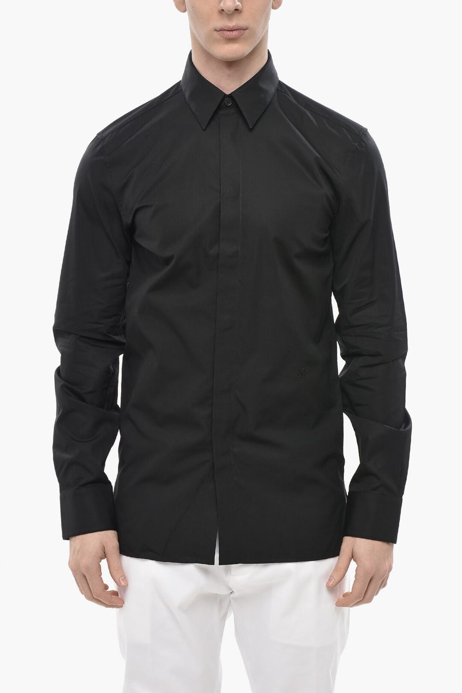 Givenchy 0130~Poplin Shirt with Hidden Button Placket