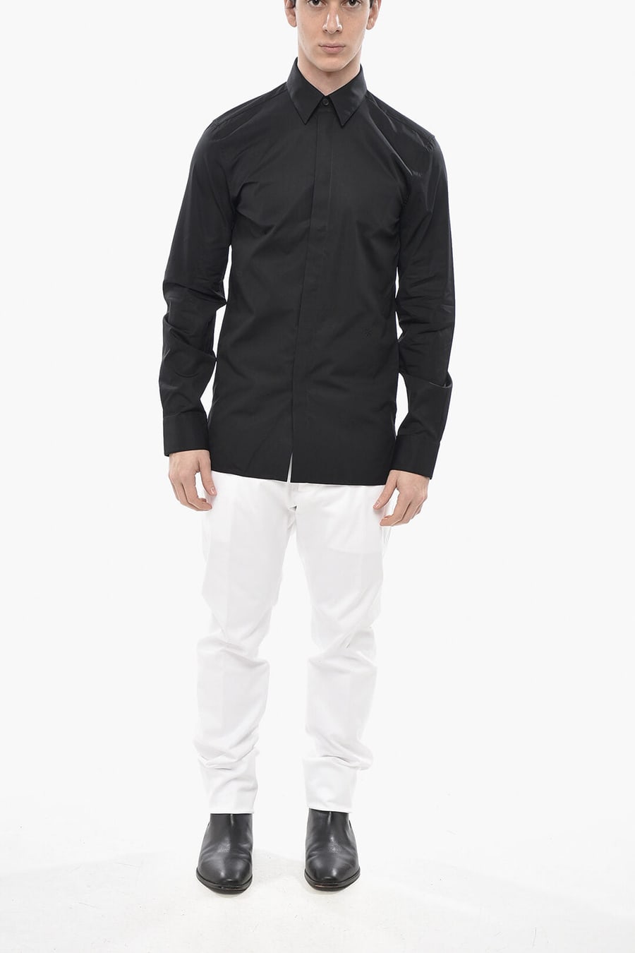 Givenchy 0130~Poplin Shirt with Hidden Button Placket, view 4