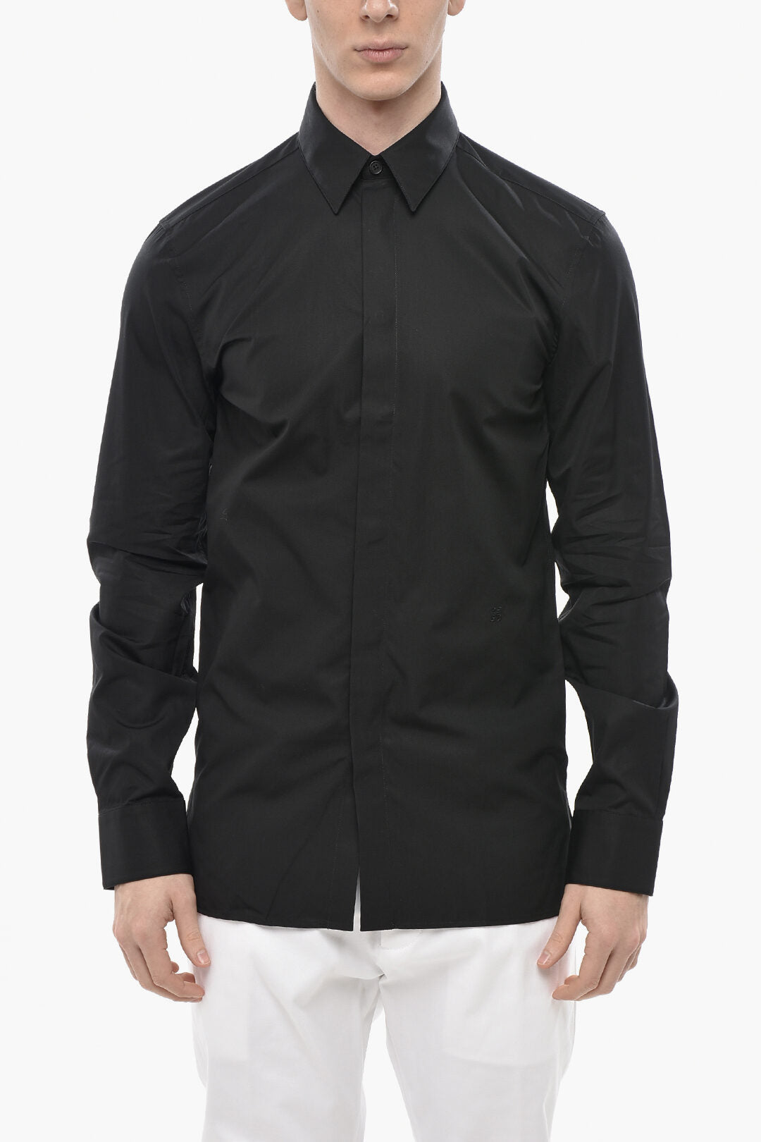 Givenchy 0130~Poplin Shirt with Hidden Button Placket