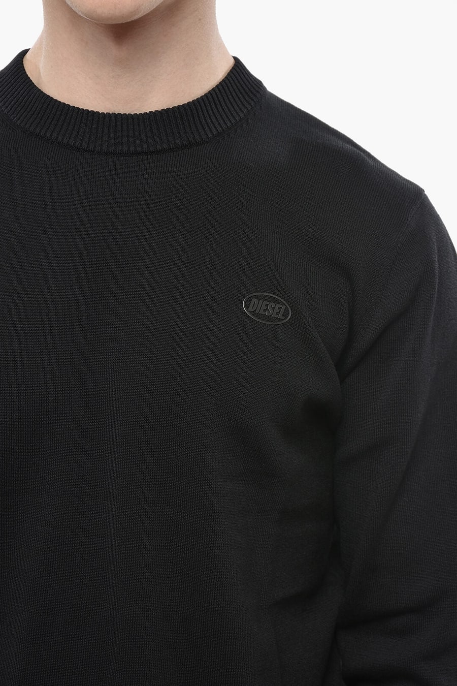 Diesel 0135~Cotton-Blend Crewneck Sweater OUT-OUT, view 2