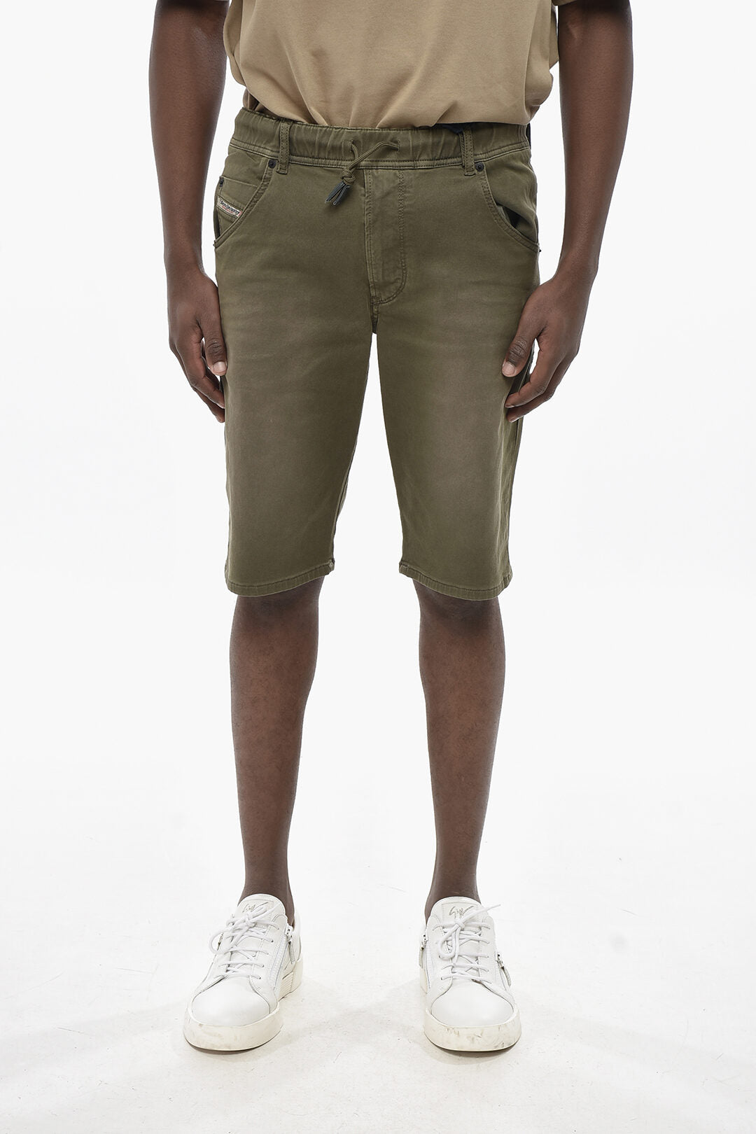 Diesel 2850~JOGG JEANS Stretch Cotton Shorts D-KROOSHORT-NE With Elastic Waist