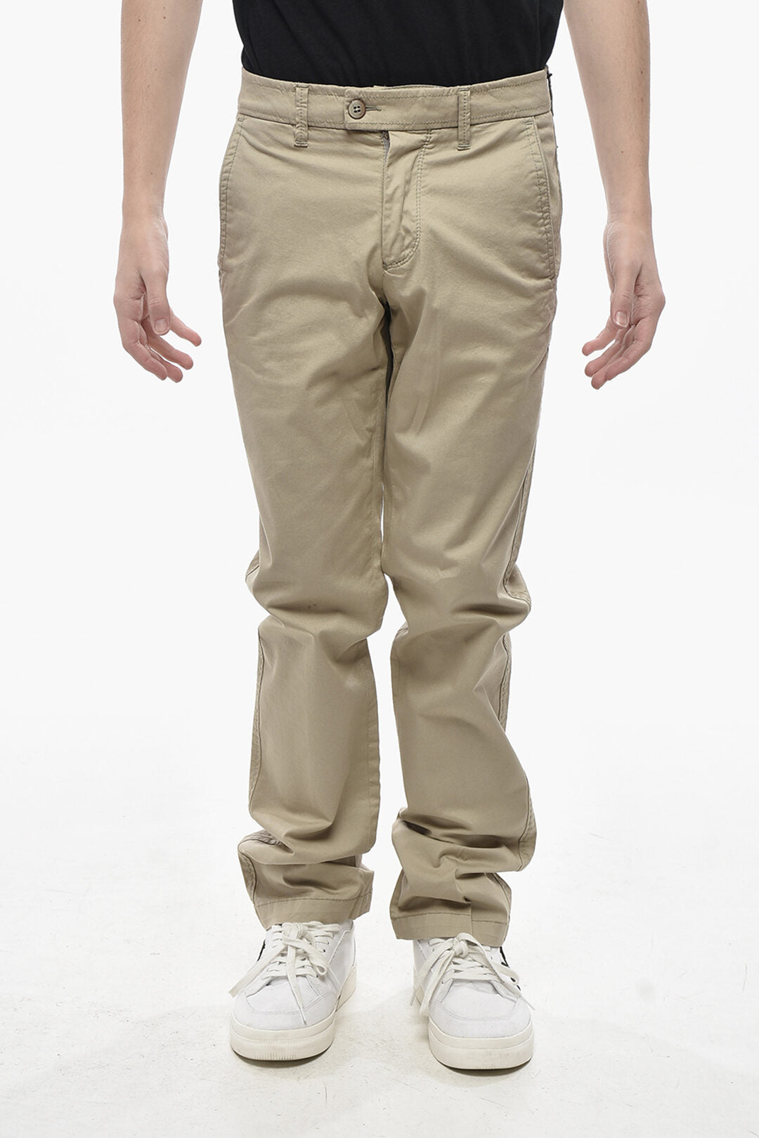 Corneliani 2500~ID Stretch Cotton Straight-Leg Chino Trousers