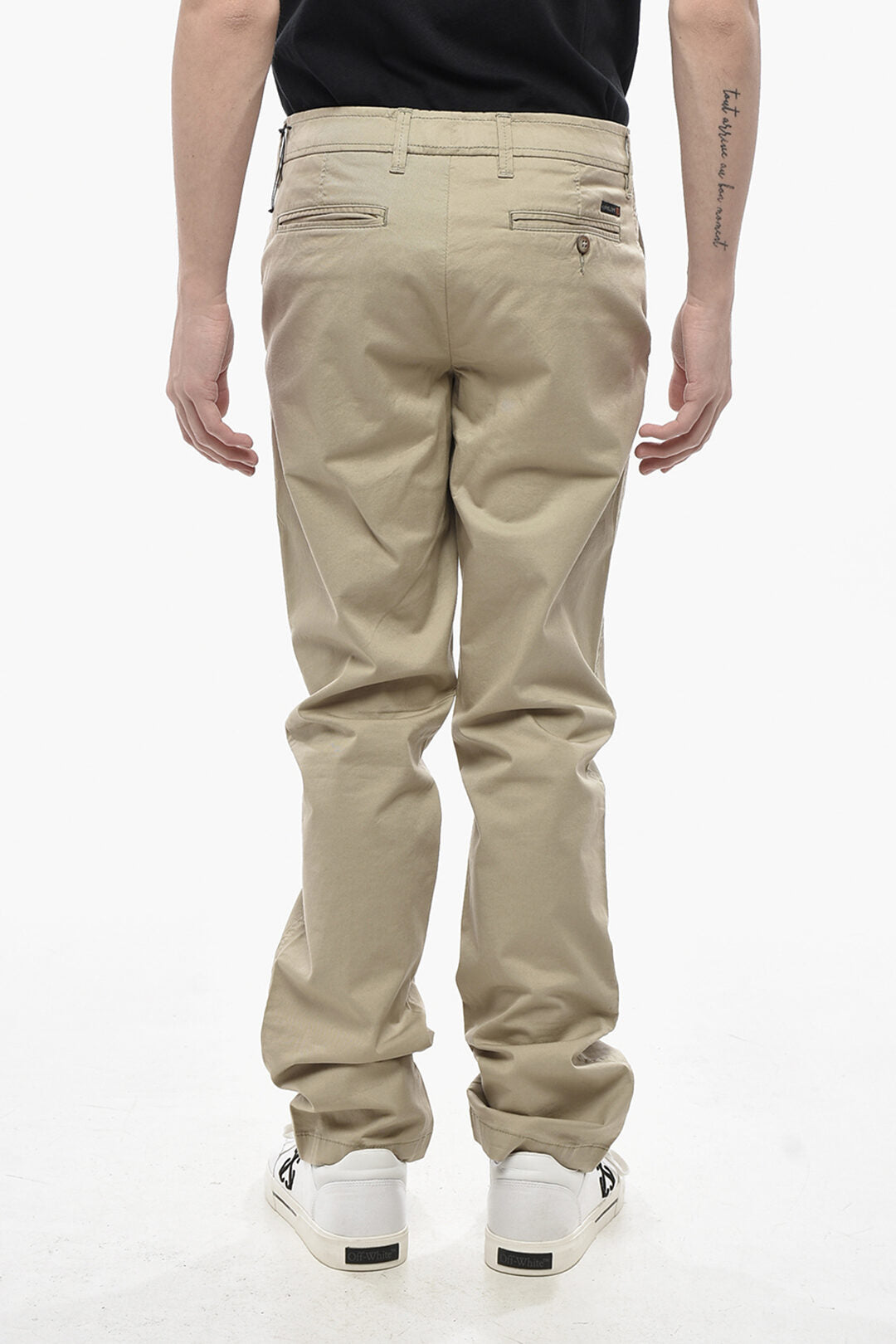 Corneliani 2500~ID Stretch Cotton Straight-Leg Chino Trousers, view 2