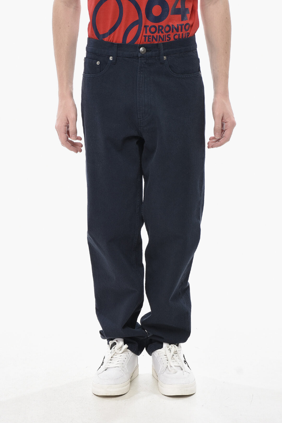 A.P.C. 2405~Jeans MARTIN Dark-Wash with Logo Button 18cm