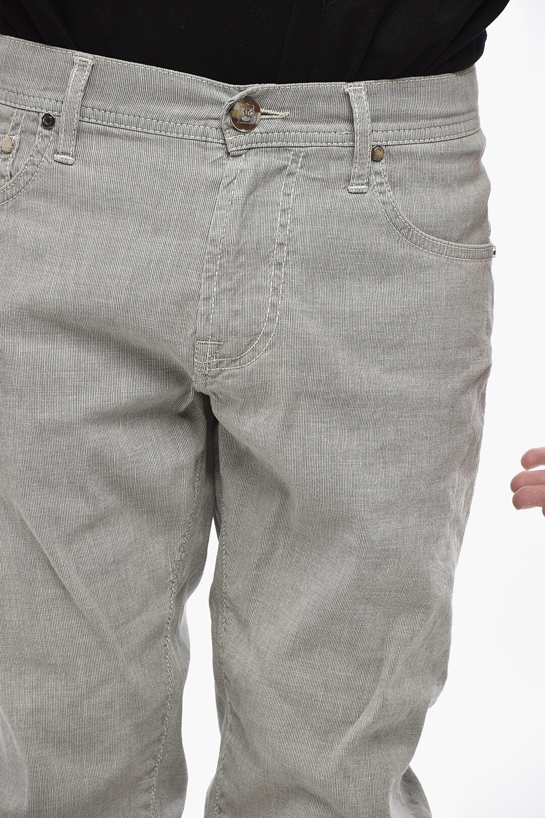 Corneliani 2470~Five-Pocket Trousers with Ribbed Fabric