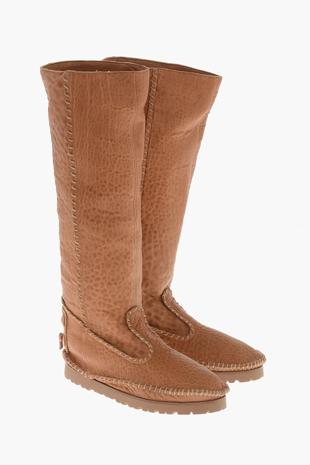 Dsquared2 2405~Vintage-Effect Leather Boots CAMPING