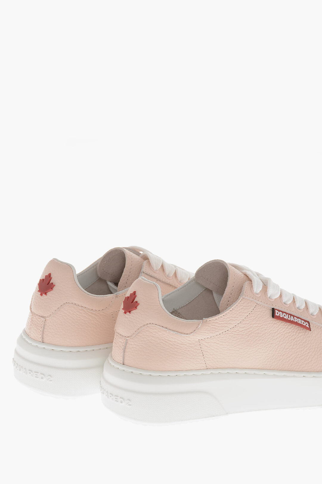 Dsquared2 3050~Hammered Leather Low Sneakers BUMPER With Contrasting Sole