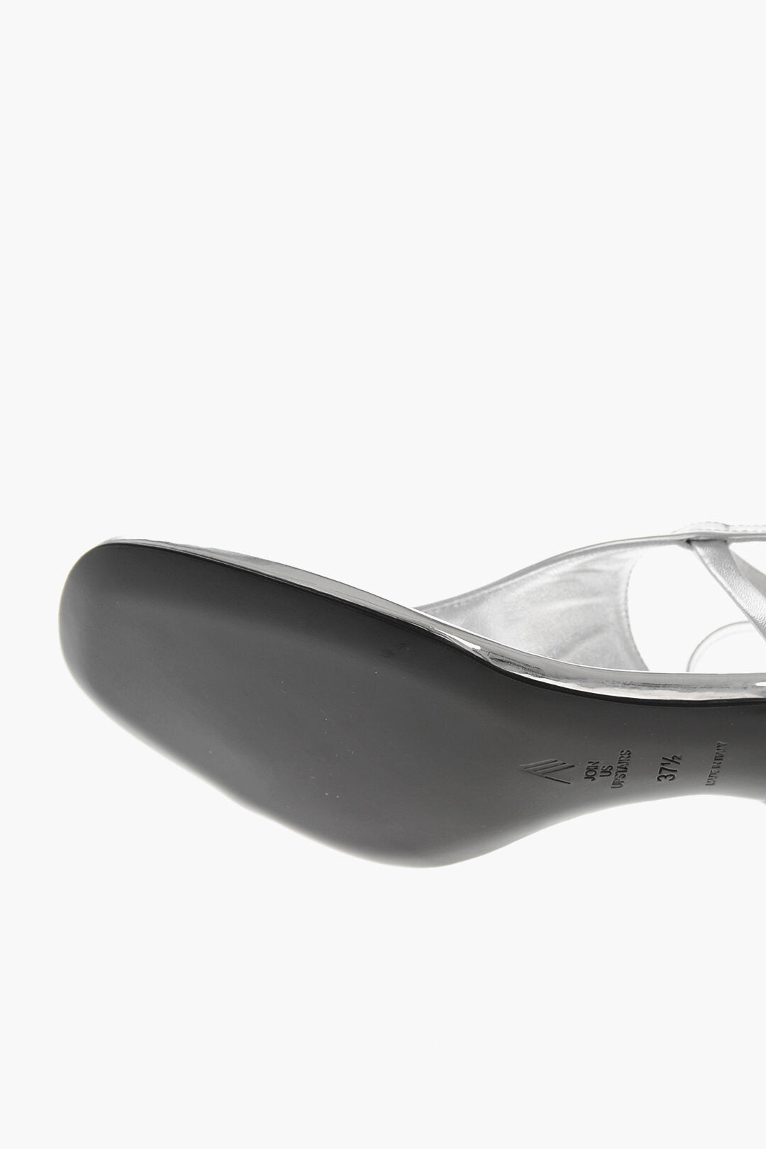 The Attico 3050~Lamé Leather Thong Sandals NOVA With 7cm Ankle Strap