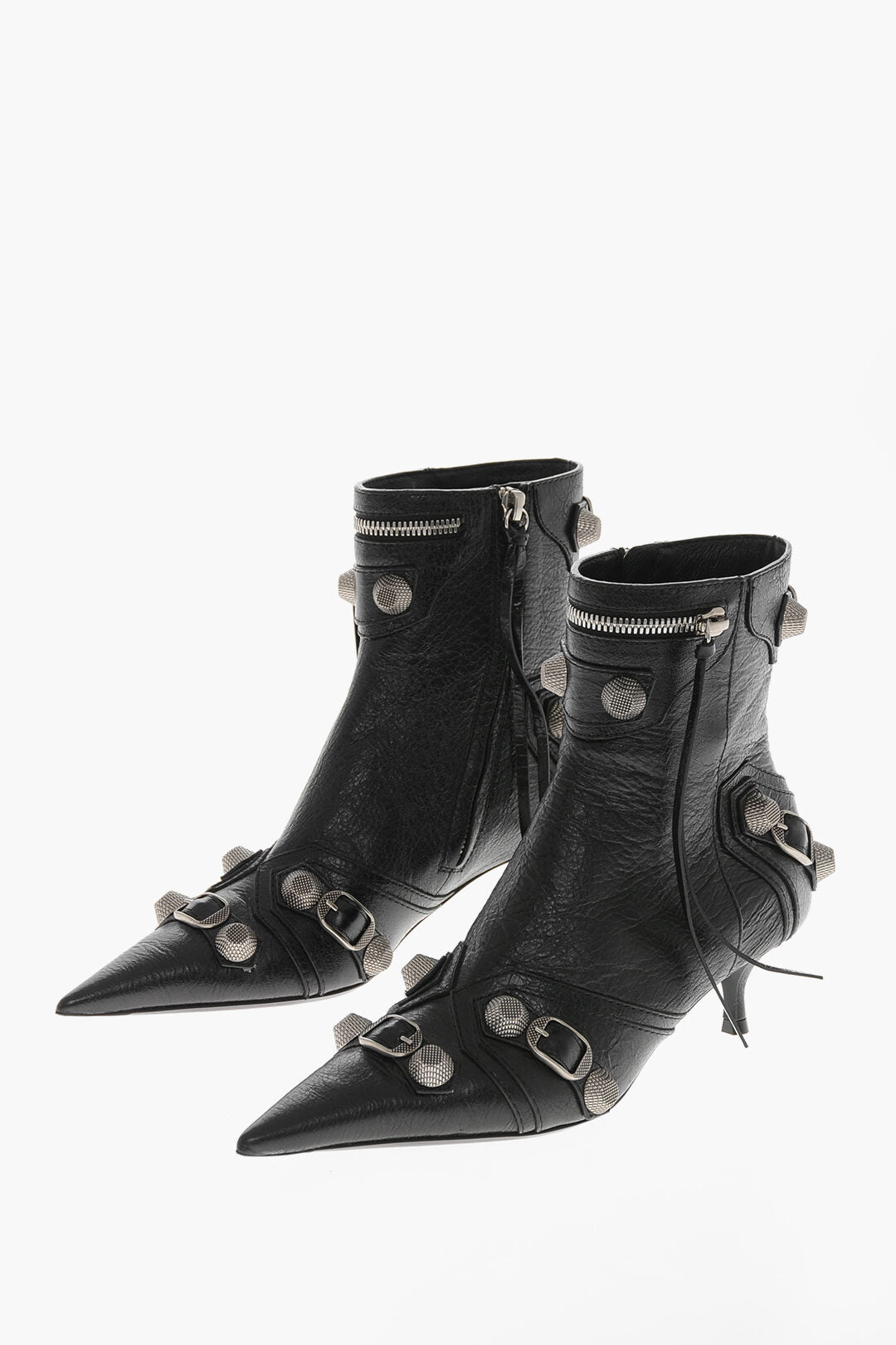 Balenciaga 3500~Hammered Patent Leather Ankle Boots CAGOLE with Studs 5cm