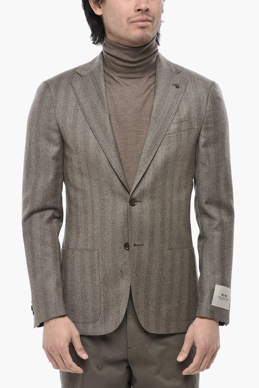 Corneliani 2470~CC COLLECTION Virgin Wool Herringbone Jacket