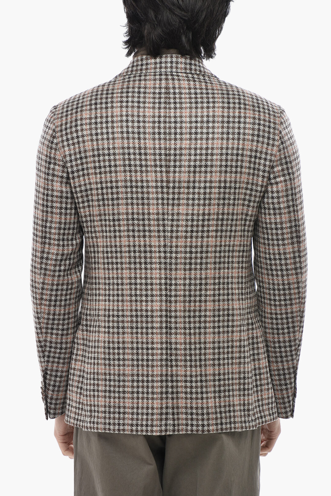 Corneliani 3250~CC COLLECTION Gingham Check Virgin Wool Blend Jacket