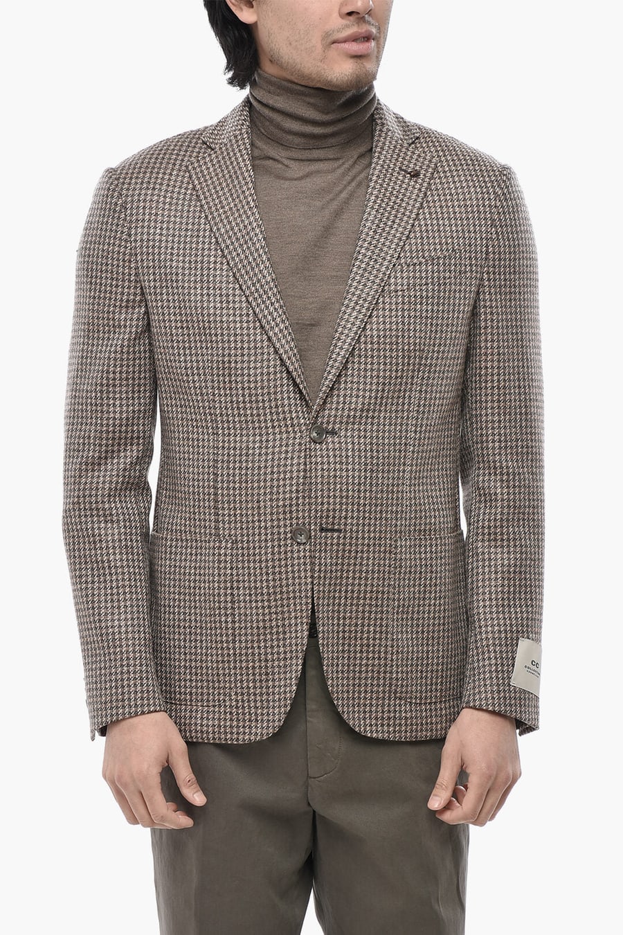 Corneliani 3250~CC COLLECTION Patterned Virgin Wool Blend Blazer with Patch Pockets