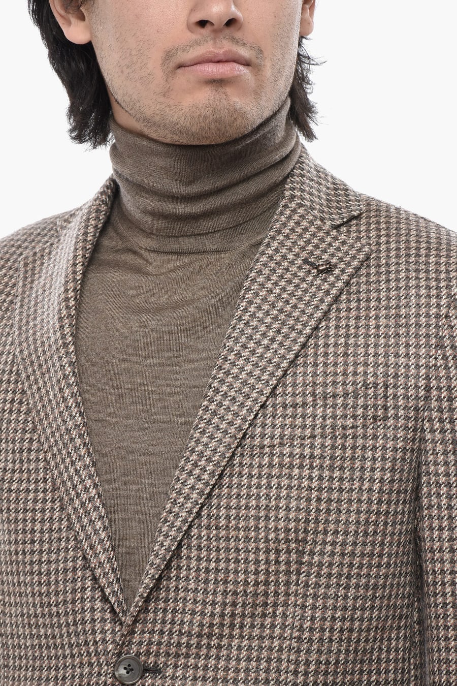 Corneliani 3250~CC COLLECTION Patterned Virgin Wool Blend Blazer with Patch Pockets, view 3