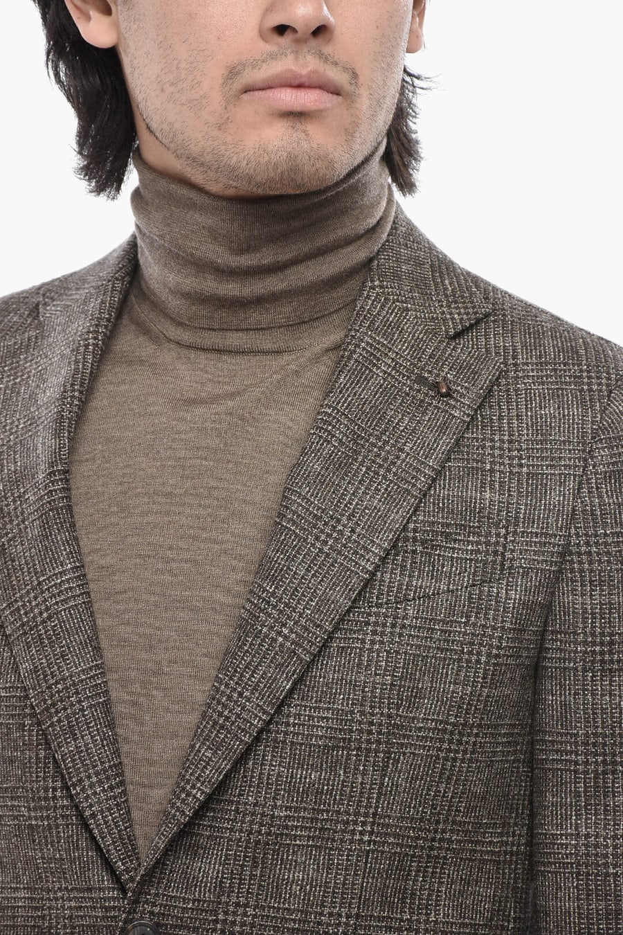 Corneliani 2405~CC COLLECTION District Check Virgin Wool Jacket With Flap Pockets, view 2