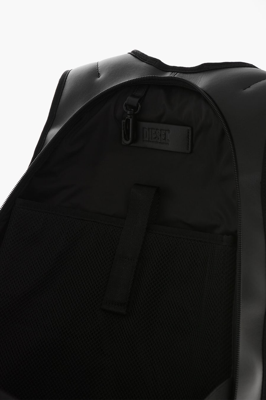 Diesel 0140~Solid-Color Backpack With Maxi Logo, view 4