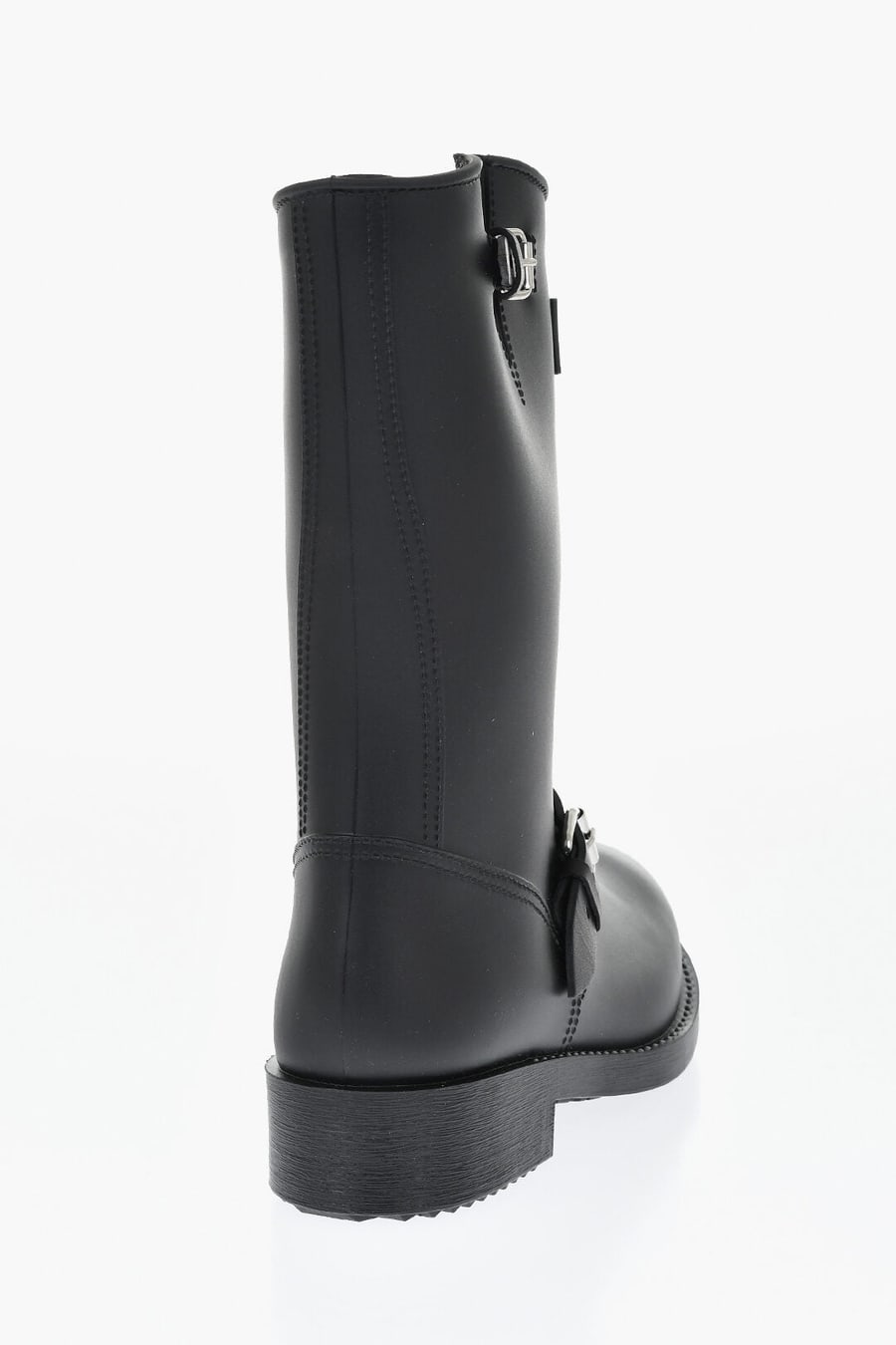 Dsquared2 3500~Solid Color Biker Ankle Boots with Double Buckle, view 2