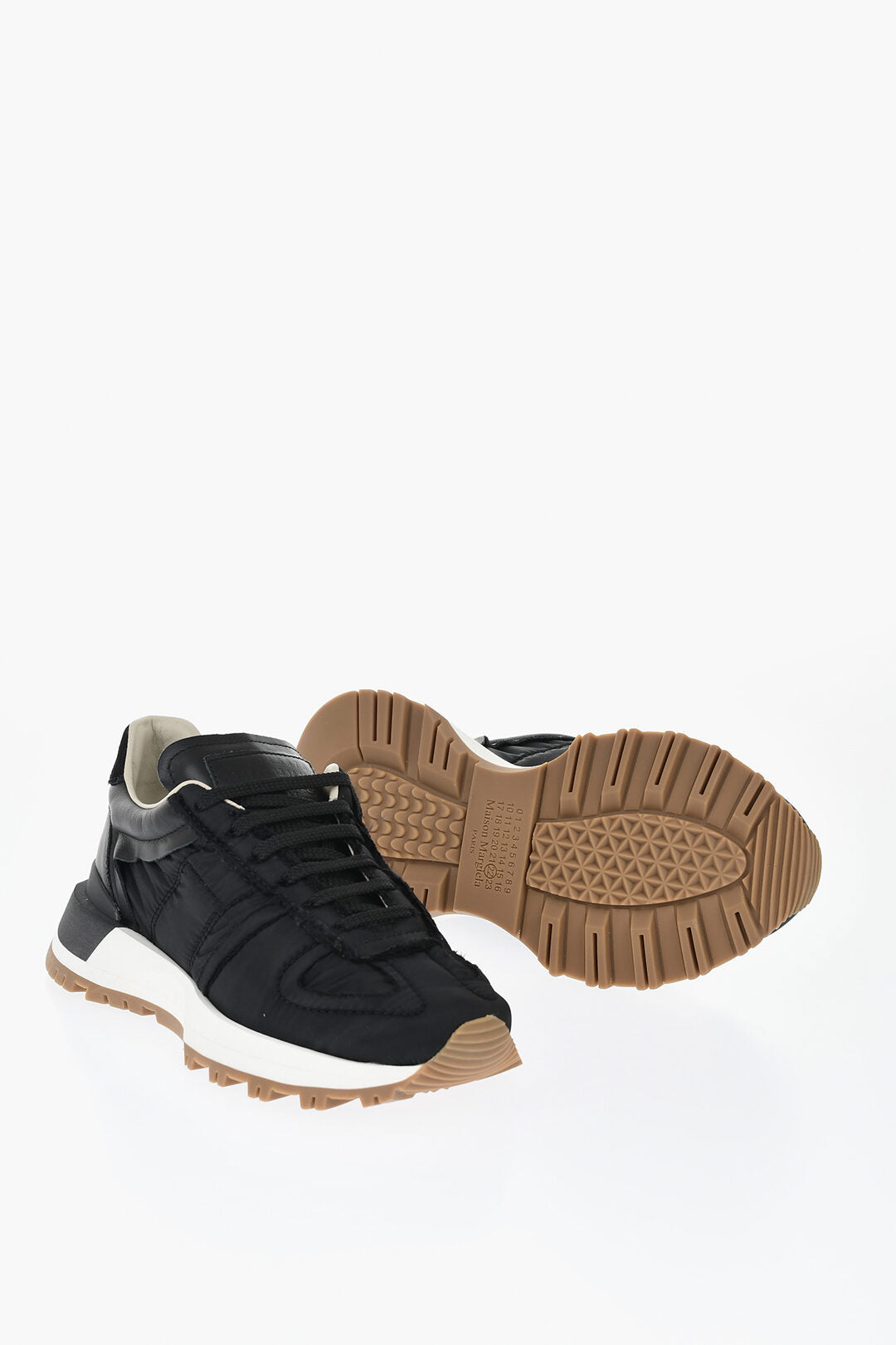 Maison Margiela 3500~M22 Lace-Up Nylon Sneakers With Raw-Edge Details
