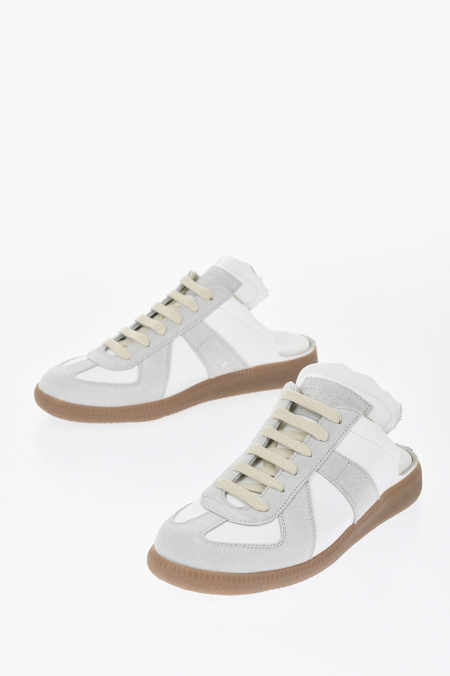 Maison Margiela 2405~MM22 Leather Low Mule-Fit Sneakers