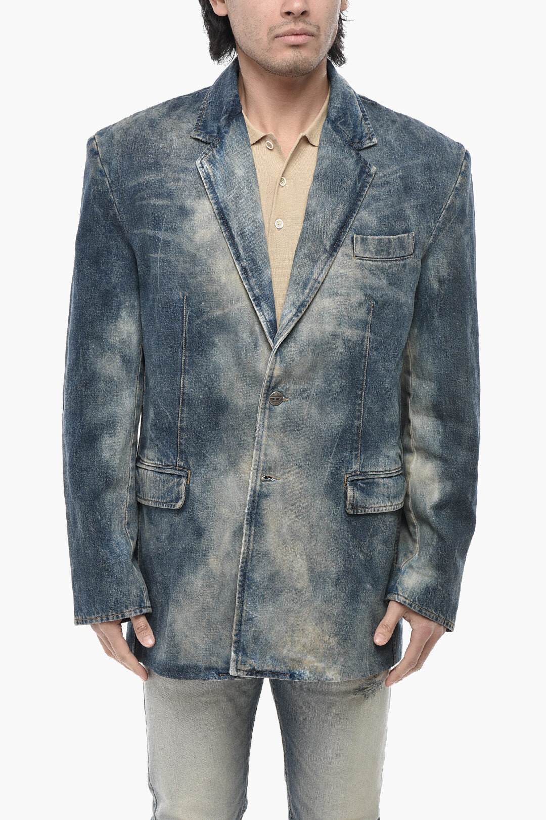 Diesel 2405~Oversized Denim Jacket With Logo Buttons