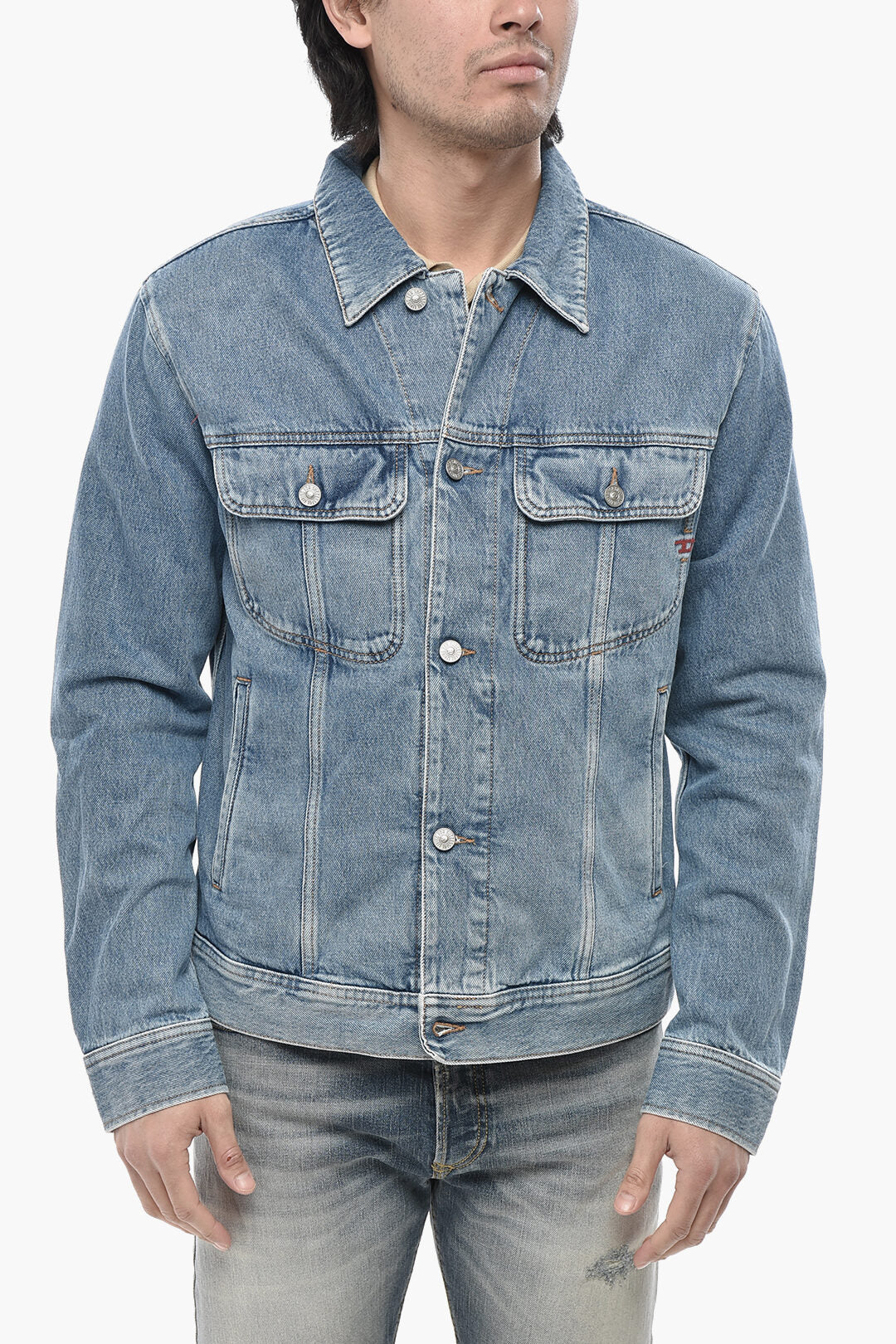 Diesel 0138~Denim Jacket D-BARCY with Logo Buttons