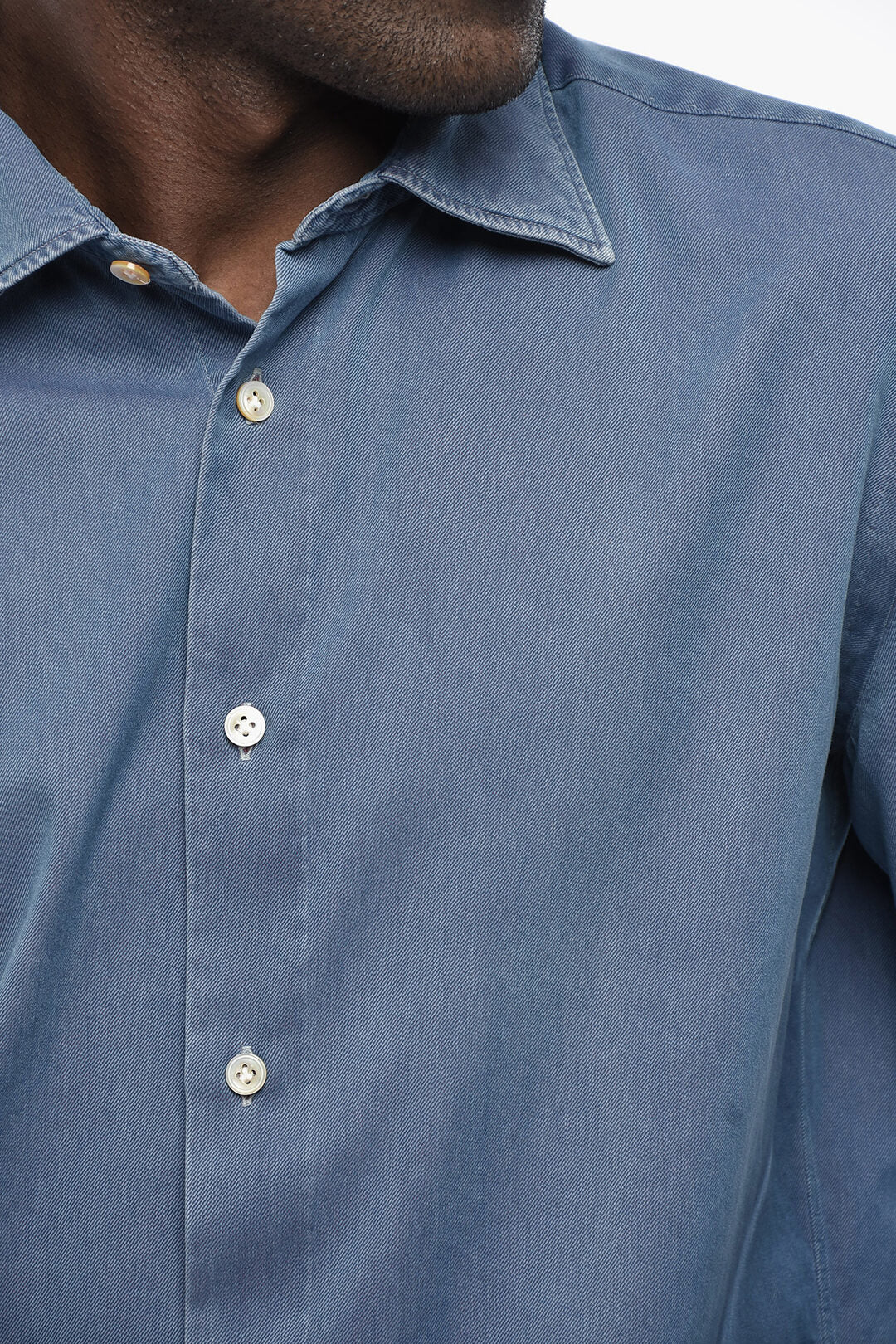 Vincenzo di Ruggiero 2405~Denim Shirt with French Collar