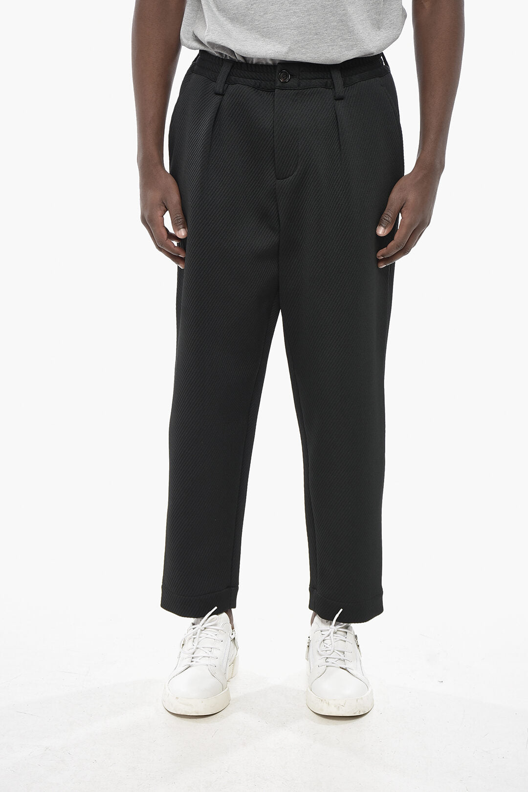 Marni 3500~Textured Fabric 4-Pocket Trousers With Belt Loops