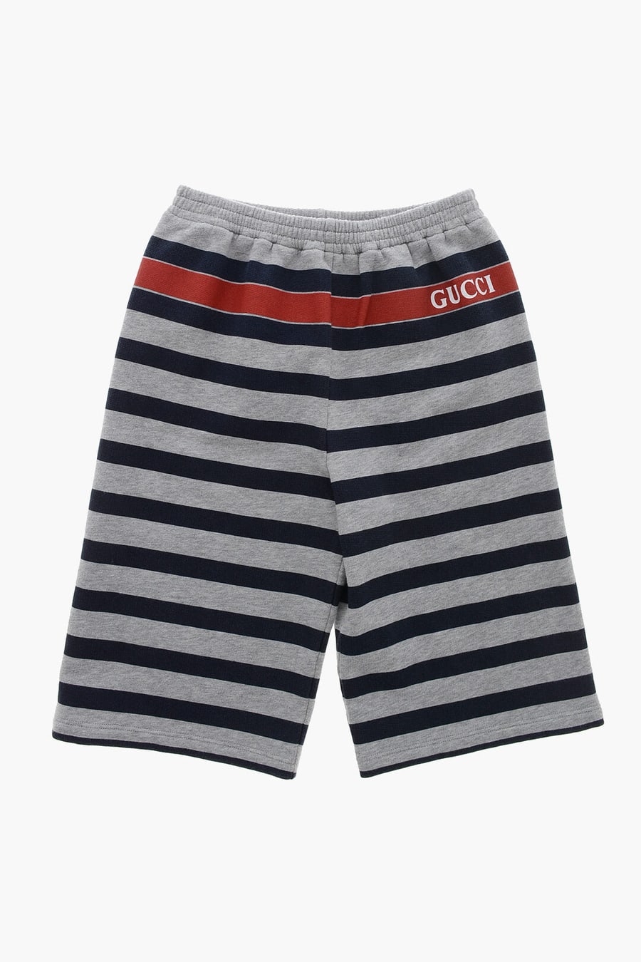 Gucci Kids 2470~Awning-Striped Jersey Shorts with Printed Logo