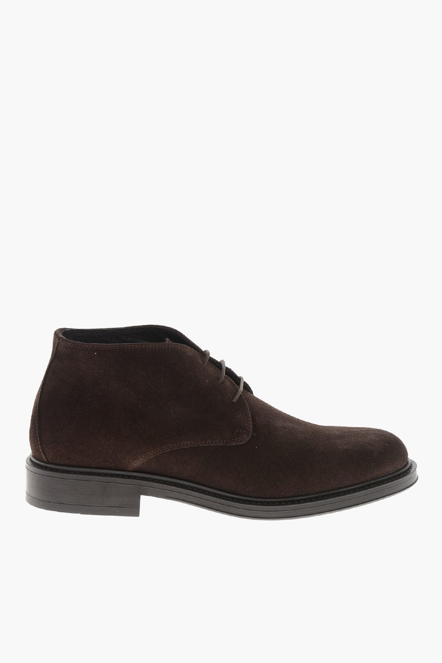 Testoni 2405~Suede Ankle Boots with Rubber Sole, view 3