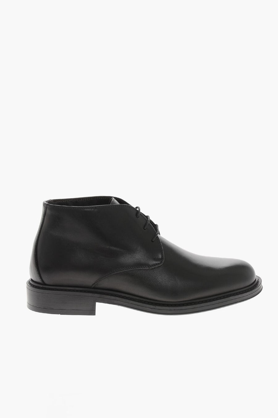 Testoni 3500~Brushed Leather Ankle Boots with Rubber Sole, view 3