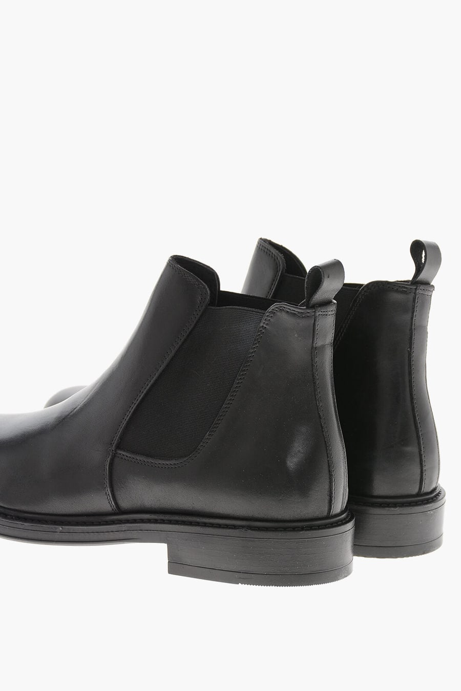 Testoni 3500~Brushed Leather Chelsea Boots with Rubber Sole, view 2