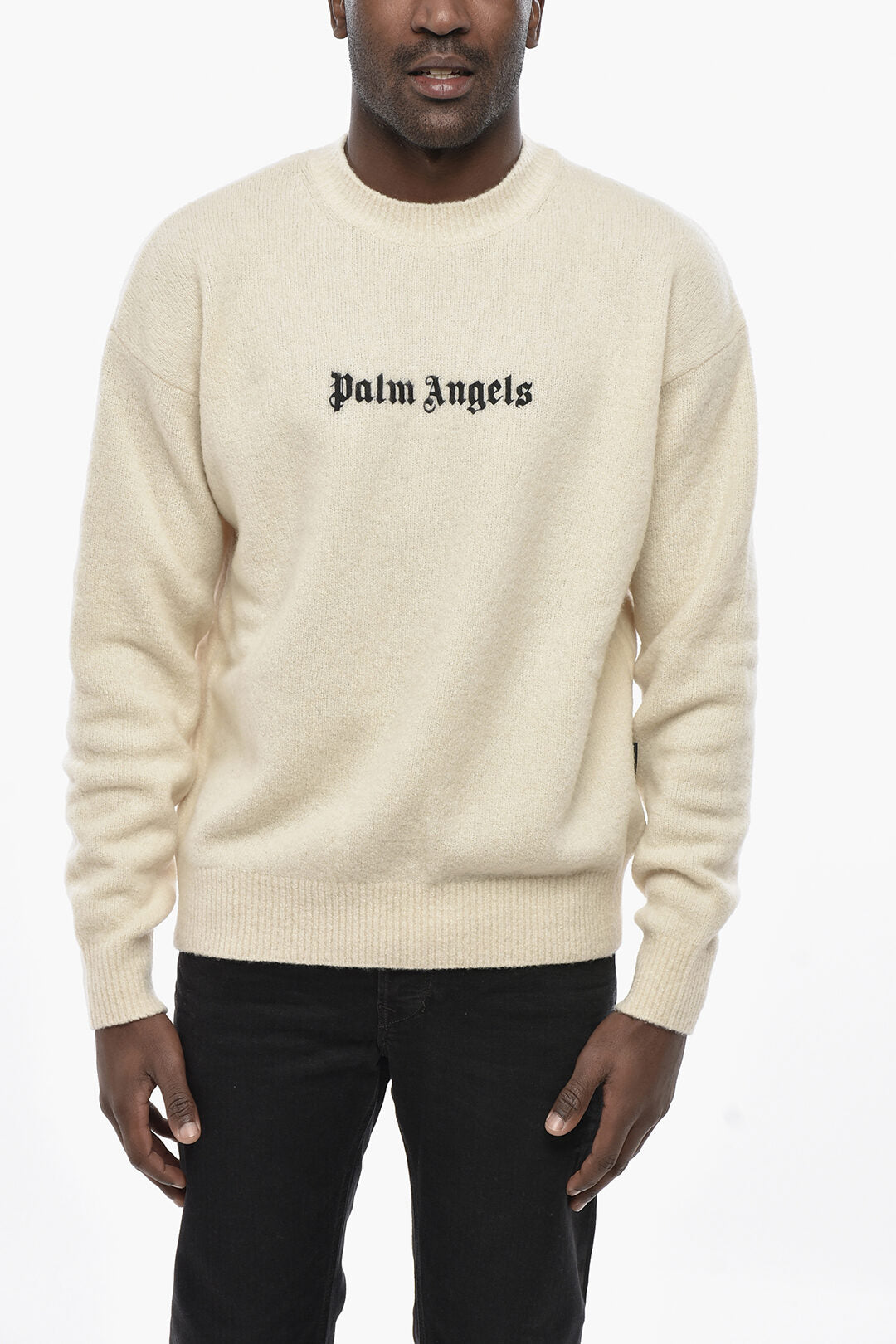 Palm Angels 2405~Crew Neck Sweater CLASSIC LOGO with Embroidered Logo