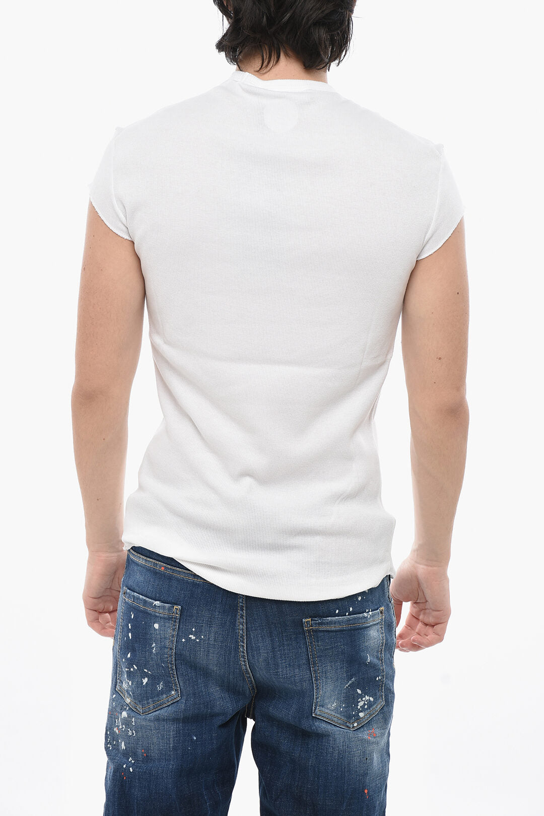 Dsquared2 2405~Slim Fit Ribbed Crew Neck T-Shirt, view 2