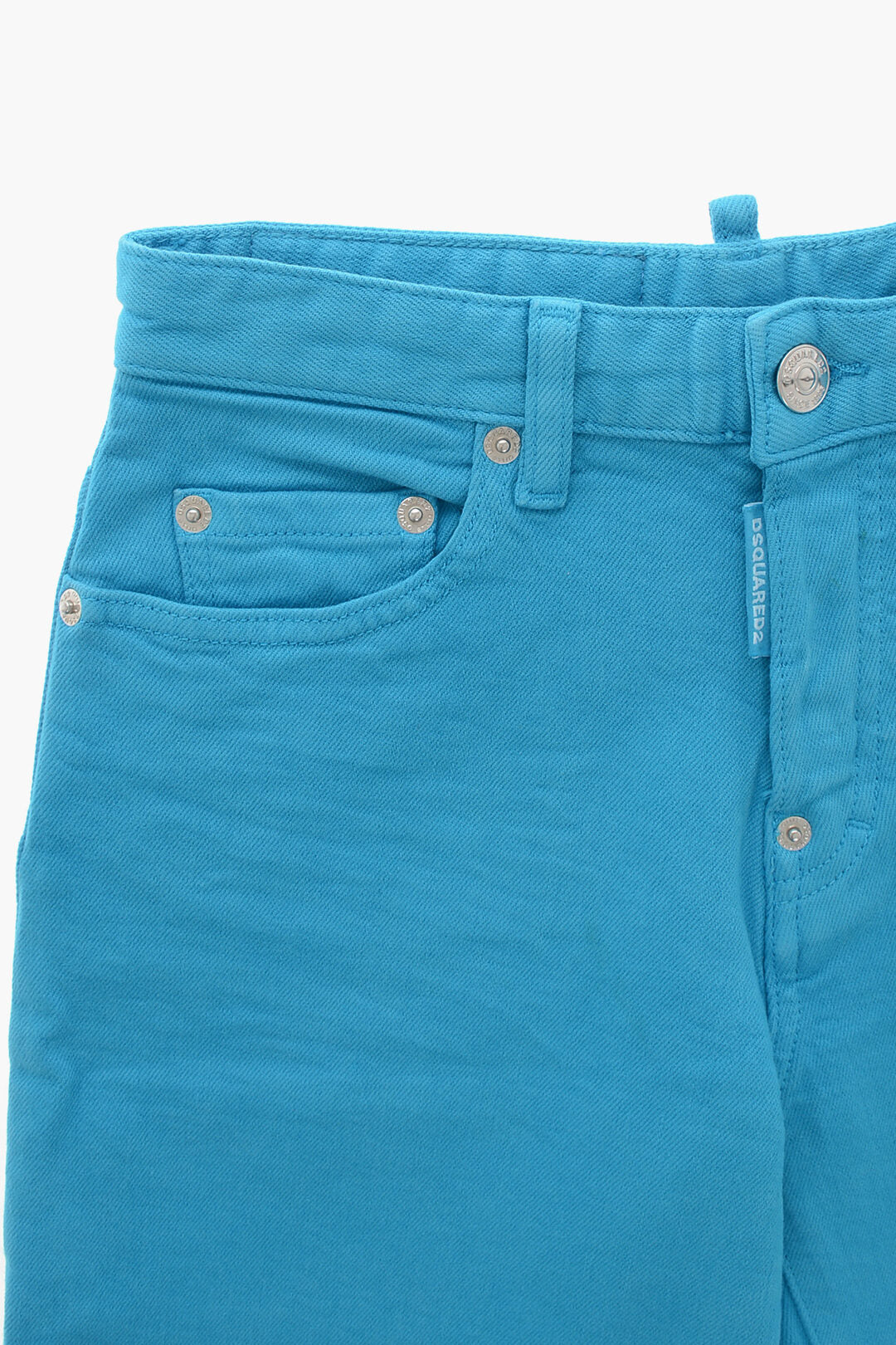 Dsquared2 Kids 2750~TURQUOISE BULL 5-Pocket Denim Shorts, view 2