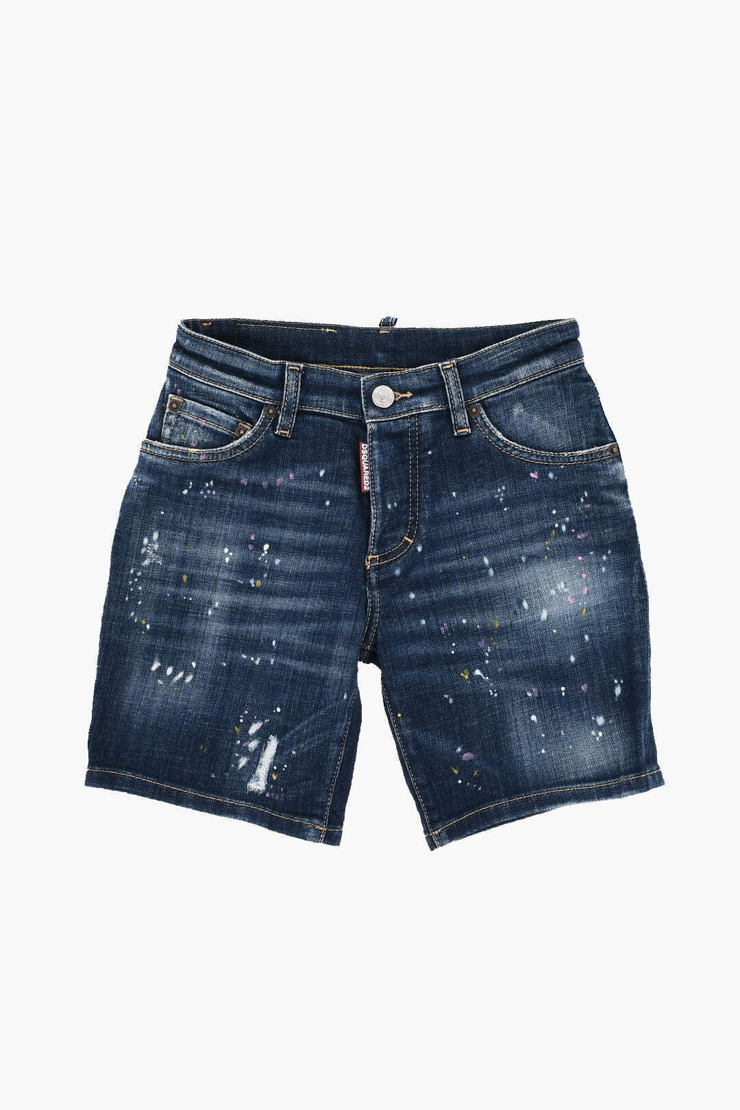 Dsquared2 Kids 2405~Denim Shorts COMMANDO with Paint-Effect Details
